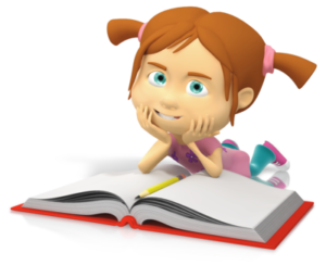 Mädchen liest in Buch