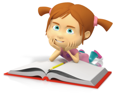 Mädchen liest in Buch